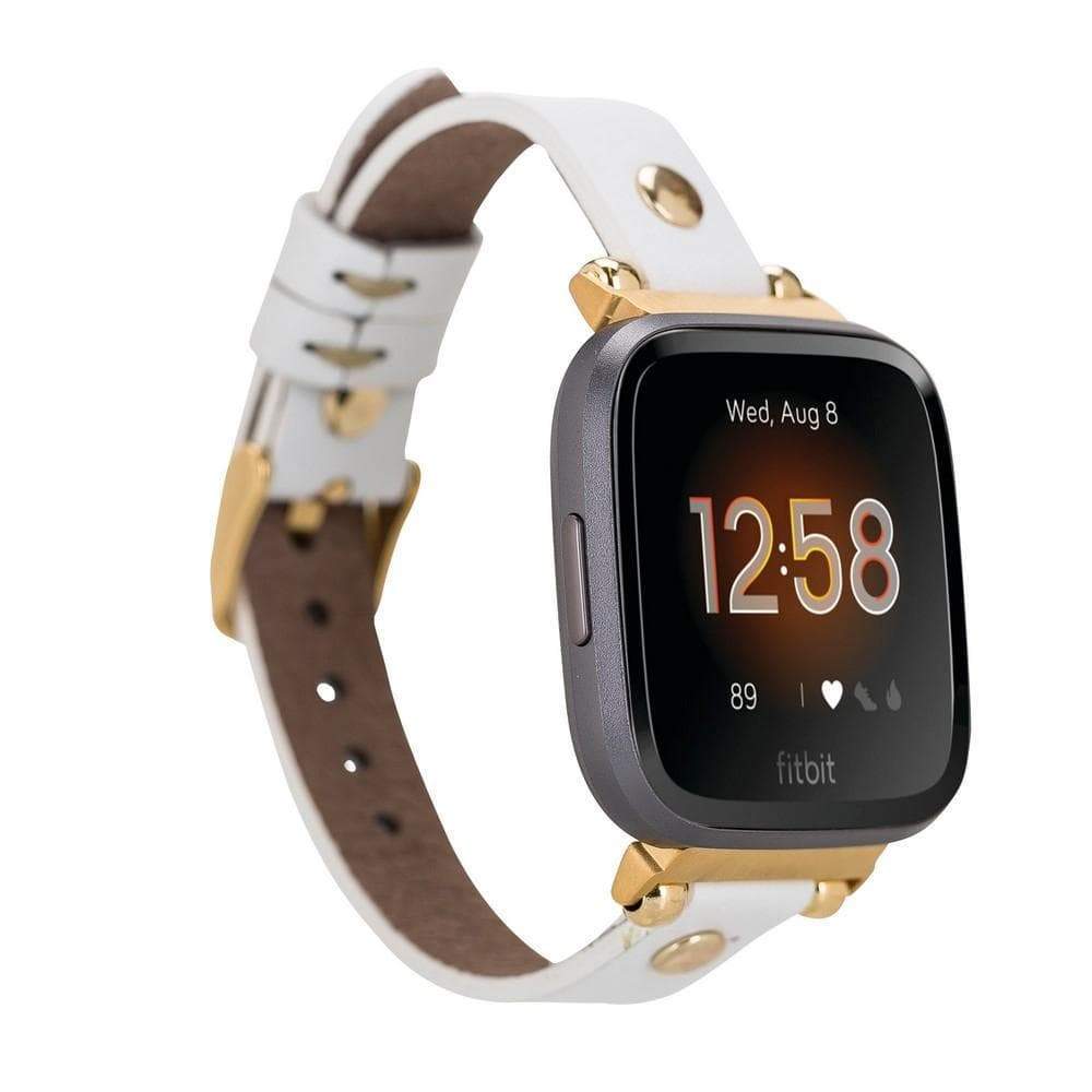 B2B - Leather Fitbit Watch Bands - Ferro Gold Trok Style F003 Bomonti