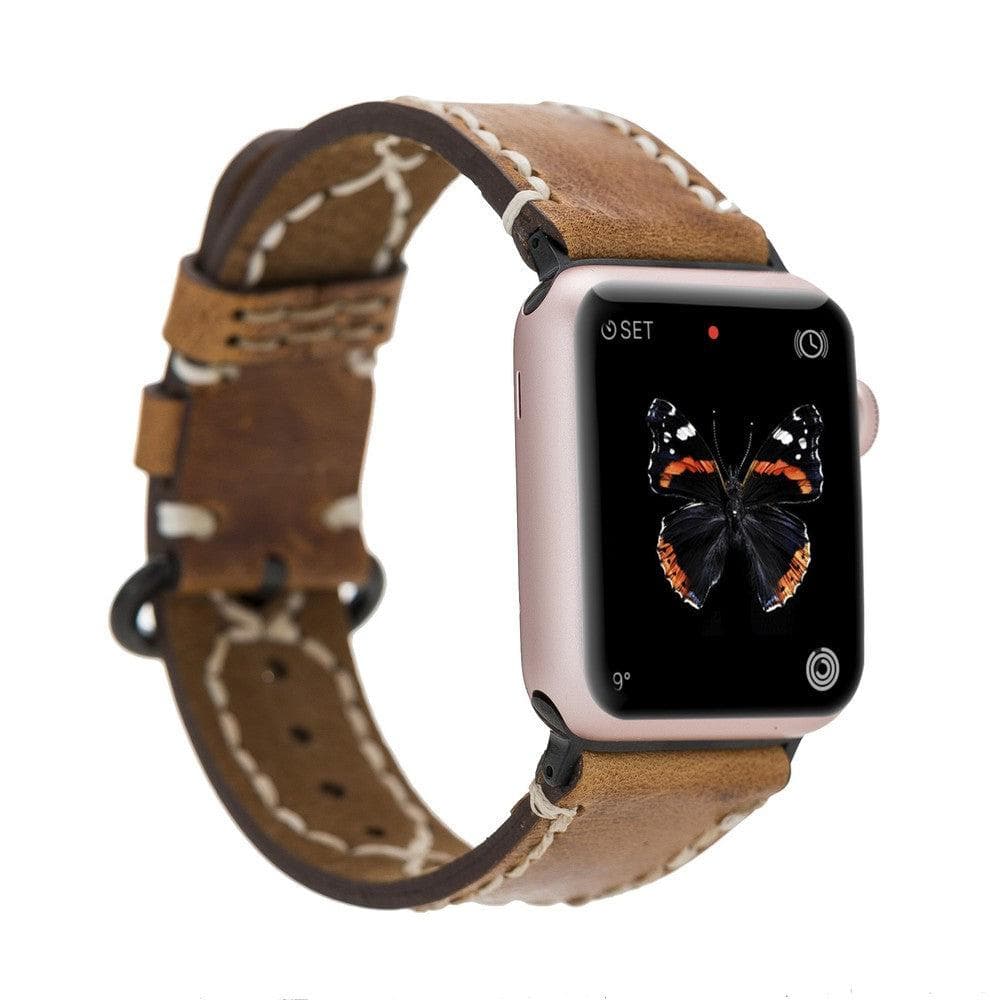 Accessories, Luxury Apple Watch Band Leather Designer Print Brown 38mm 4mm  42mm 44mm Silver