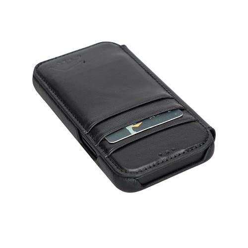 Rostar Black Leather iPhone 13 Mini Detachable Bi-Fold Wallet Case with Mag Safe & Card Holder - Bomonti - 15