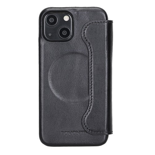 Rostar Black Leather iPhone 13 Mini Detachable Bi-Fold Wallet Case with Mag Safe & Card Holder - Bomonti - 3