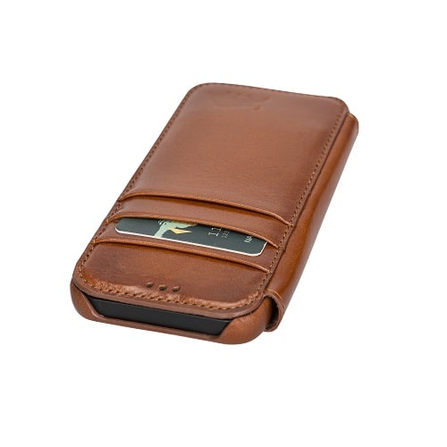 Rostar Golden Brown Leather iPhone 13 Mini Detachable Bi-Fold Wallet Case with Mag Safe & Card Holder - Bomonti - 16