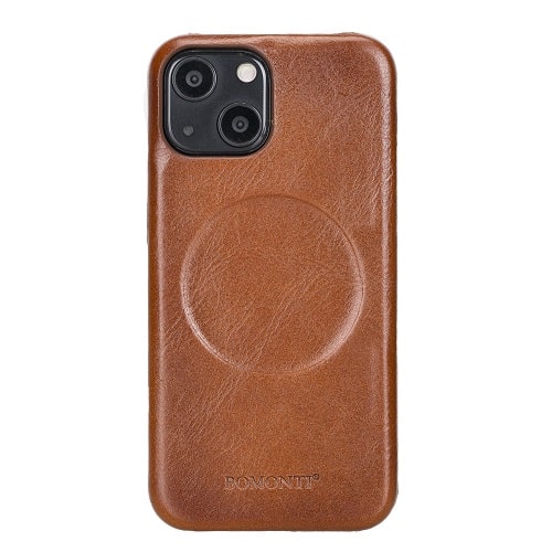 Rostar Golden Brown Leather iPhone 13 Mini Detachable Bi-Fold Wallet Case with Mag Safe & Card Holder - Bomonti - 4