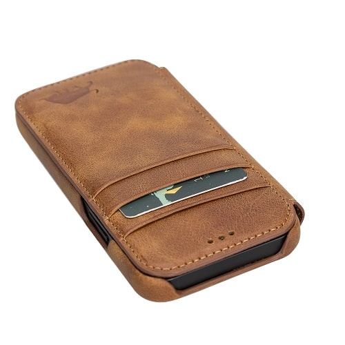 Rostar Brown Leather iPhone 13 Mini Detachable Bi-Fold Wallet Case with Mag Safe & Card Holder - Bomonti - 15