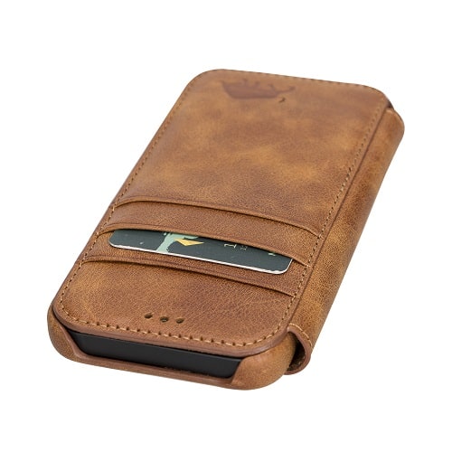 Rostar Brown Leather iPhone 13 Mini Detachable Bi-Fold Wallet Case with Mag Safe & Card Holder - Bomonti - 16