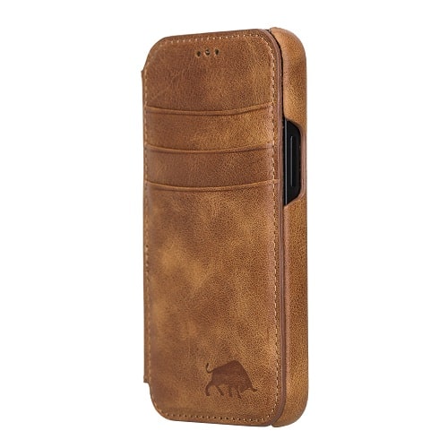 Rostar Brown Leather iPhone 13 Mini Detachable Bi-Fold Wallet Case with Mag Safe & Card Holder - Bomonti - 7