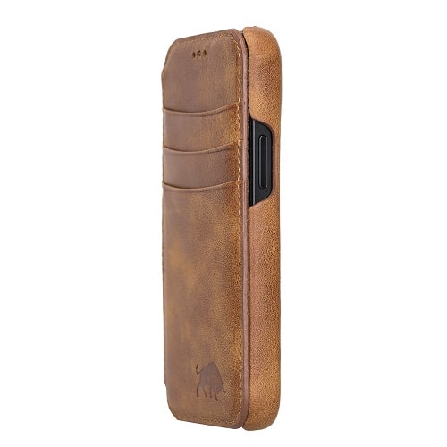 Rostar Brown Leather iPhone 13 Mini Detachable Bi-Fold Wallet Case with Mag Safe & Card Holder - Bomonti - 8