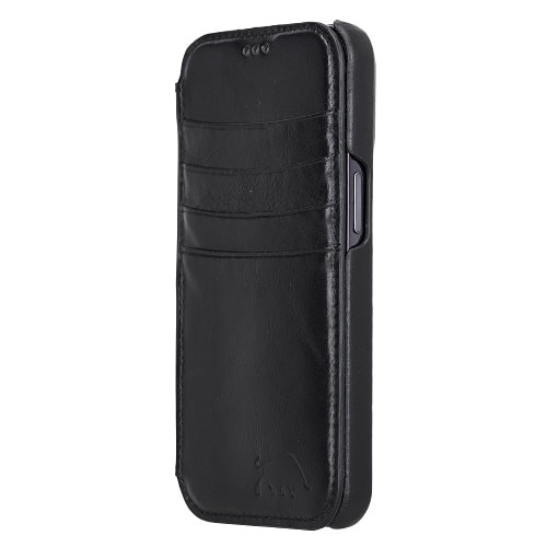 Rostar Black Leather iPhone 13 Pro Detachable Bi-Fold Wallet Case with MagSafe & Card Holder - Bomonti - 4