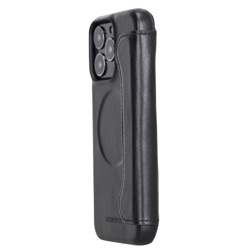 Rostar Black Leather iPhone 13 Pro Detachable Bi-Fold Wallet Case with MagSafe & Card Holder - Bomonti - 6