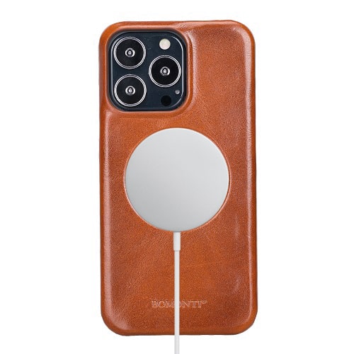 Rostar Golden Brown Leather iPhone 13 Pro Detachable Bi-Fold Wallet Case with MagSafe & Card Holder - Bomonti - 14