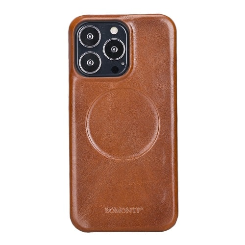 Rostar Golden Brown Leather iPhone 13 Pro Detachable Bi-Fold Wallet Case with MagSafe & Card Holder - Bomonti - 16