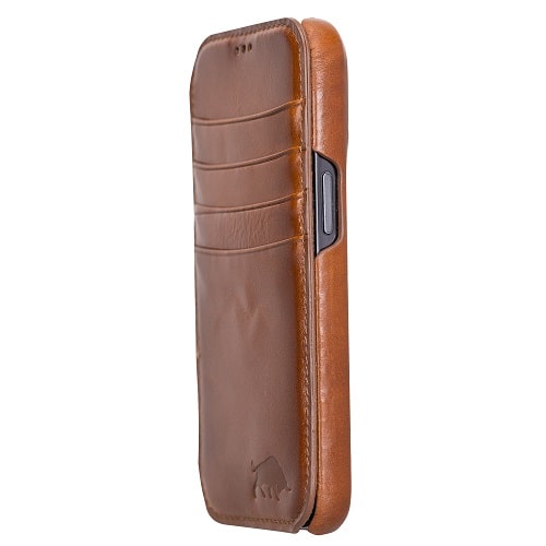 Rostar Golden Brown Leather iPhone 13 Pro Detachable Bi-Fold Wallet Case with MagSafe & Card Holder - Bomonti - 19