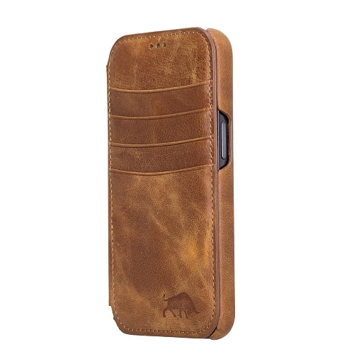 Rostar Brown Leather iPhone 13 Pro Detachable Bi-Fold Wallet Case with MagSafe & Card Holder - Bomonti - 17
