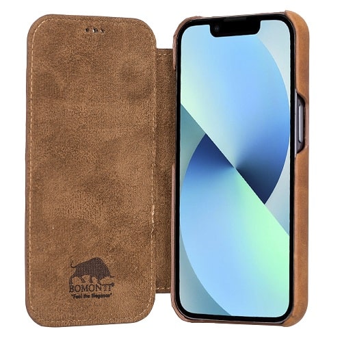 Rostar Brown Leather iPhone 13 Pro Detachable Bi-Fold Wallet Case with MagSafe & Card Holder - Bomonti - 20