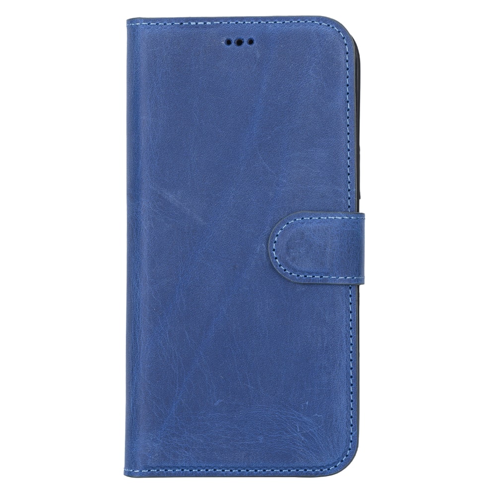 Rostar Blue Leather iPhone 13 Pro Max Detachable Bi-Fold Wallet Case with MagSafe & Card Holder - Bomonti - 1