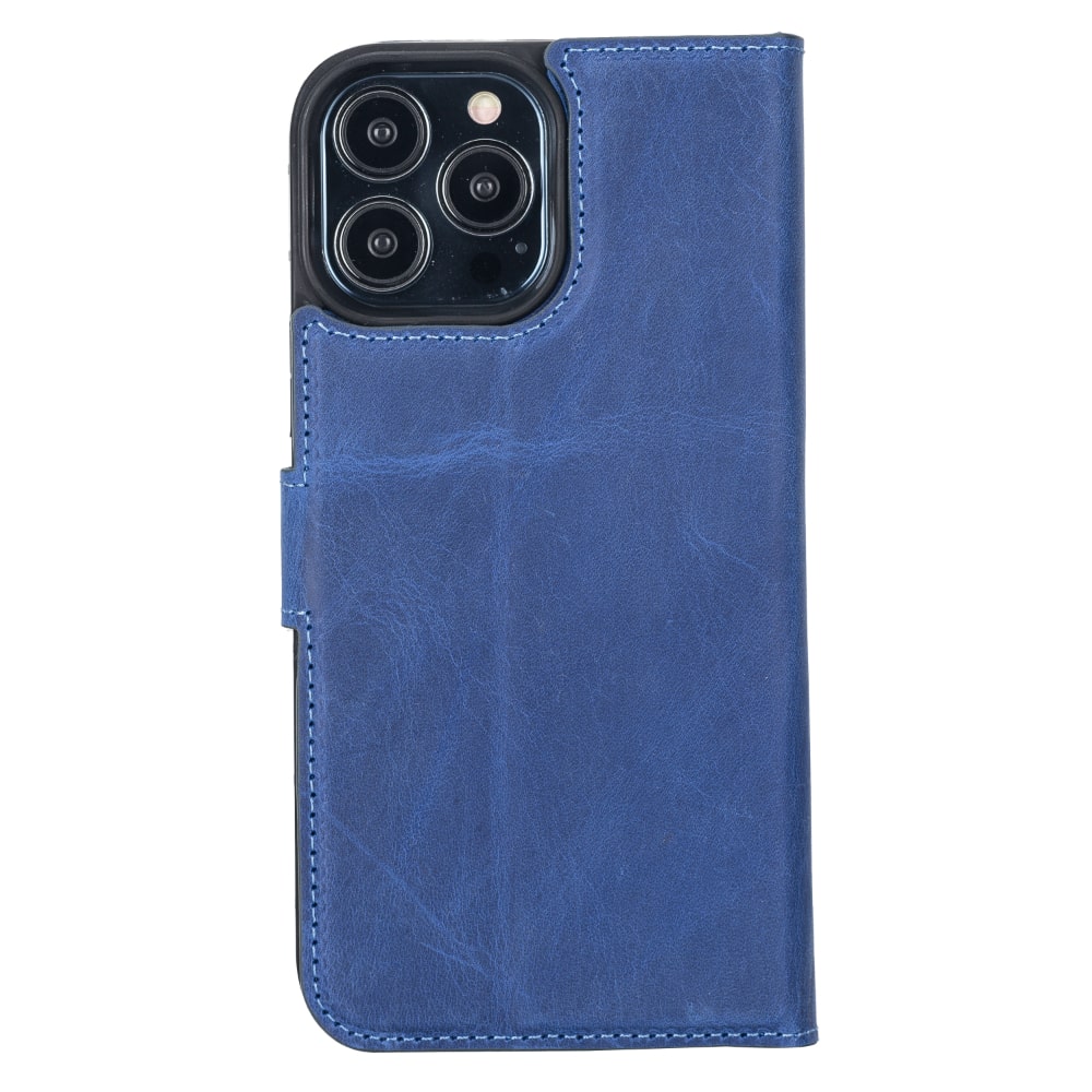 Rostar Blue Leather iPhone 13 Pro Max Detachable Bi-Fold Wallet Case with MagSafe & Card Holder - Bomonti - 2