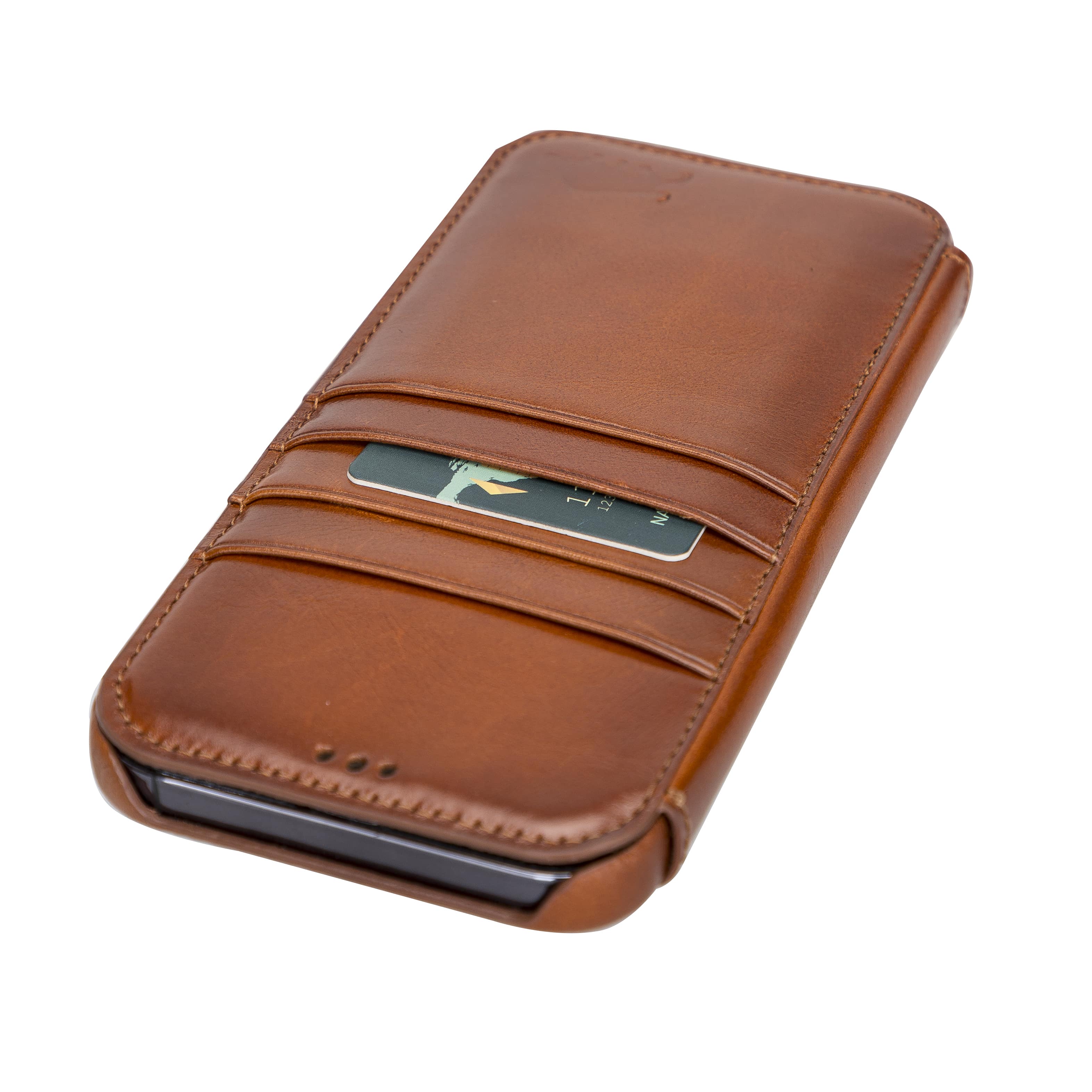 Rostar Golden Brown Leather iPhone 13 Pro Max Detachable Bi-Fold Wallet Case with MagSafe & Card Holder - Bomonti - 16