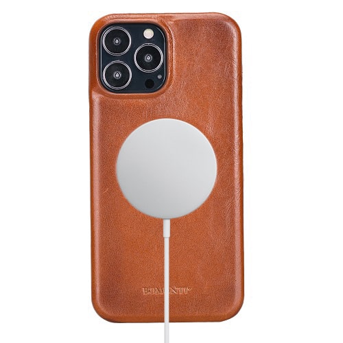 Rostar Golden Brown Leather iPhone 13 Pro Max Detachable Bi-Fold Wallet Case with MagSafe & Card Holder - Bomonti - 17