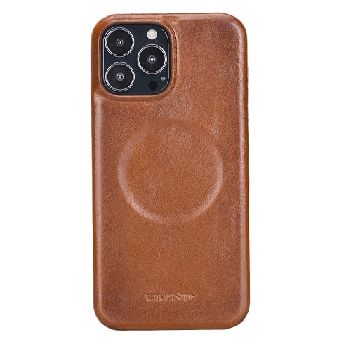 Rostar Golden Brown Leather iPhone 13 Pro Max Detachable Bi-Fold Wallet Case with MagSafe & Card Holder - Bomonti - 21