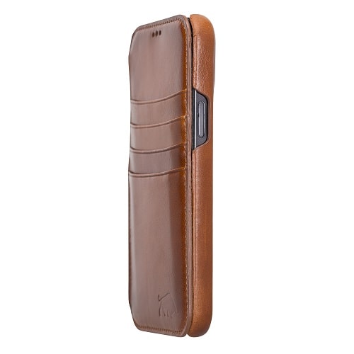 Rostar Golden Brown Leather iPhone 13 Pro Max Detachable Bi-Fold Wallet Case with MagSafe & Card Holder - Bomonti - 25