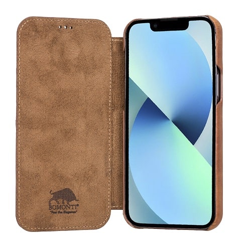 Rostar Brown Leather iPhone 13 Pro Max Detachable Bi-Fold Wallet Case with MagSafe & Card Holder - Bomonti - 11