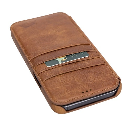 Rostar Brown Leather iPhone 13 Pro Max Detachable Bi-Fold Wallet Case with MagSafe & Card Holder - Bomonti - 15