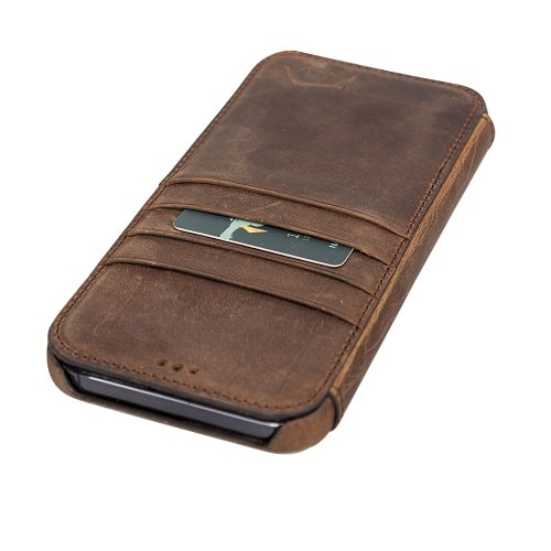 Rostar Tan Brown Leather iPhone 13 Pro Max Detachable Bi-Fold Wallet Case with MagSafe & Card Holder - Bomonti - 15