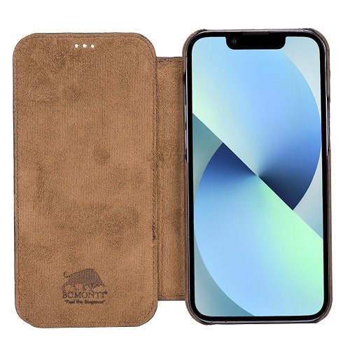 Rostar Tan Brown Leather iPhone 13 Pro Max Detachable Bi-Fold Wallet Case with MagSafe & Card Holder - Bomonti - 19