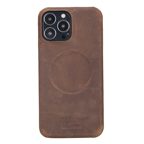 Rostar Tan Brown Leather iPhone 13 Pro Max Detachable Bi-Fold Wallet Case with MagSafe & Card Holder - Bomonti - 20