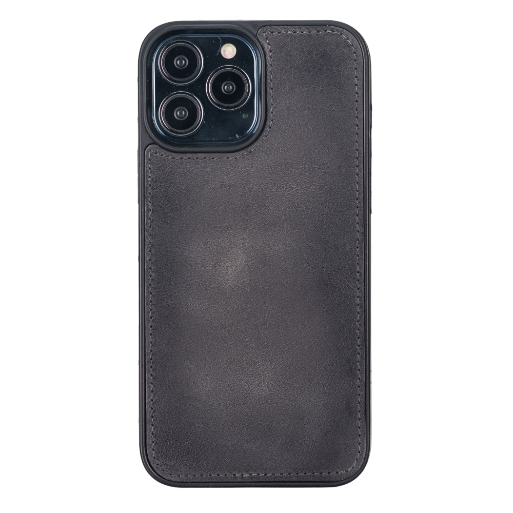 Rostar Vintage Black Leather iPhone 13 Pro Max Detachable Bi-Fold Wallet Case with MagSafe & Card Holder - Bomonti - 5